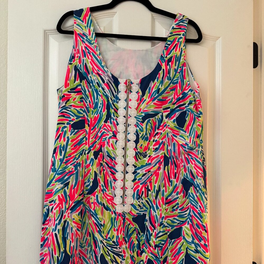 Lilly Pulitzer Sleeveless Shift Dress | Size 14 | Tropical Print & Pineapple Zip